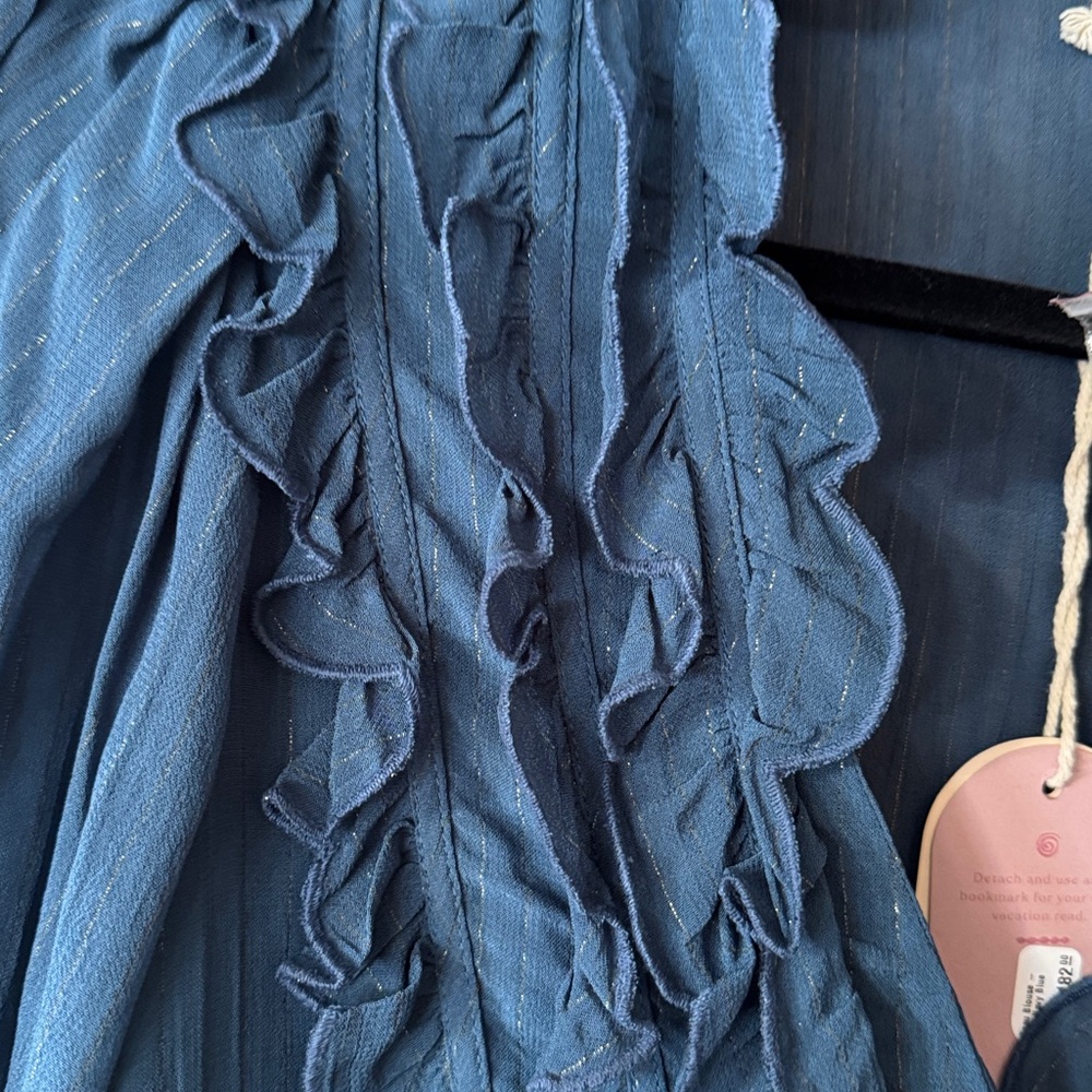NWT Calling June Teal Ruffle Women's Top size M (8-10) - Picture 4 of 9